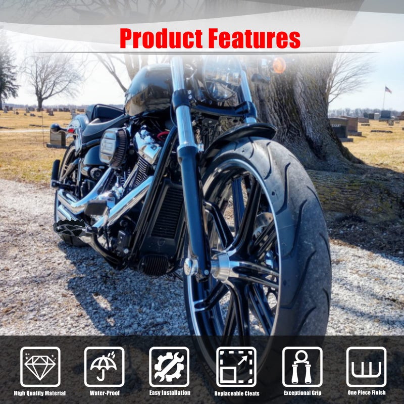 Goldfire أوتاد قدم Goldfire M8 Softail Lowrider أوتاد قدم طراز MX لـ H-D Softail Slim FLSL 107/Lower Rider FXLR 107/Street Bob FXBB 107/Fat Bob FXRB 107/Sport Glide FLSB 107/Lower Rider S (أسود) - Image 3